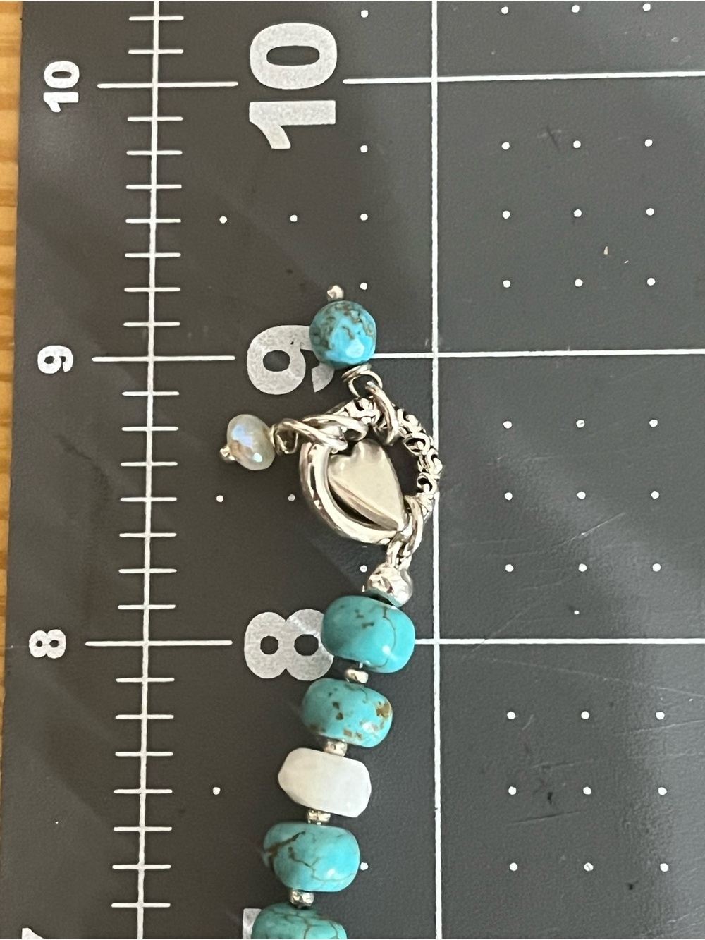 Cottagecore Artisan Bird’s Nest Pearl Necklace Teacup Turquoise Ring Set - Picture 8 of 10